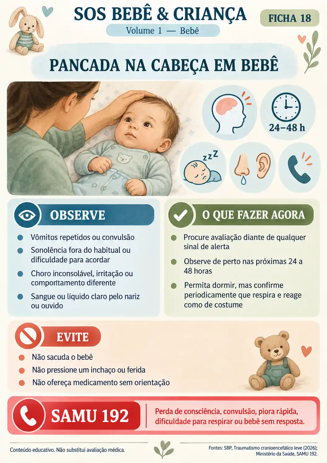 Pancada na cabeça em bebê